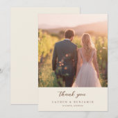 Romantic Golden Elegant Photo Bedankkaart (Voorkant / Achterkant)