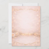 Romantic Golden Light Hearts Wedding Invite Kaart (Achterkant)