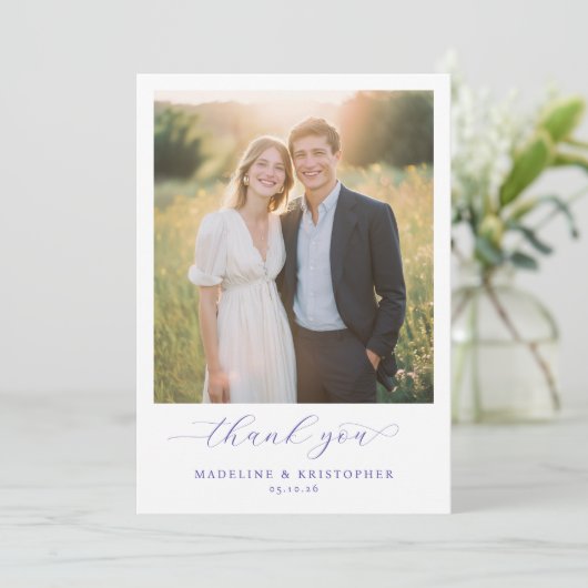 Romantic Golden Photo Bedankkaart (Staand voorkant)