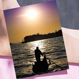 Romantic Gondola in Venice Sunset Briefkaart