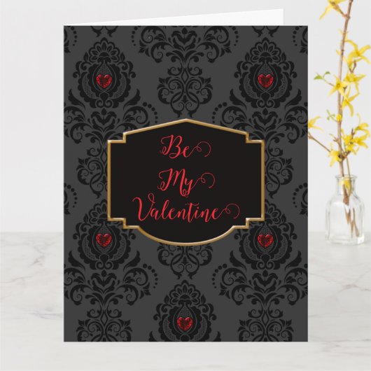 Romantic Goth Valentine  Kaart (Gele Bloem)