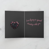 Romantic Gothic And Melancholic Black Rose Kaart (Binnen)