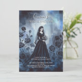 Romantic Gothic Bride Misty Floral Bridal Shower Kaart (Staand voorkant)