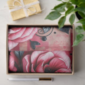 Romantic Gothic Hearts and flowers Tissue Paper Tissuepapier (Geschenk)