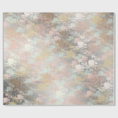 Romantic, goud, Blauwgroen, Waterverf, Chic, Flora Cadeaupapier (Vlak)