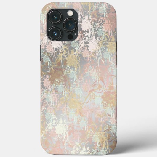 Romantic, goud, Blauwgroen, Waterverf, Chic, Flora Case-Mate iPhone Case (Achterkant)