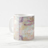 Romantic, goud, Blauwgroen, Waterverf, Chic, Flora Koffiemok (Voorkant links)