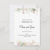 Romantic, goudflorale uitnodiging (Voorkant)