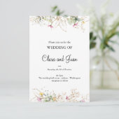 Romantic, goudflorale uitnodiging (Staand voorkant)