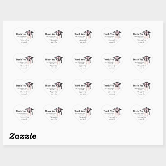 Romantic Graduation Sticker- Black Cap Hart Sticker (Vel)