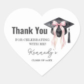 Romantic Graduation Sticker- Black Cap Hart Sticker (Voorkant)