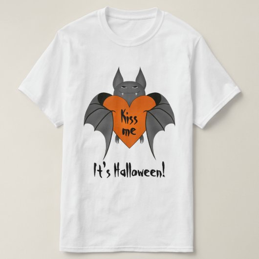 Romantic grappige Halloween bat T-shirt (Design voorkant)