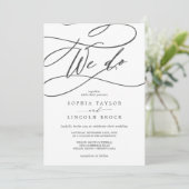 Romantic Gray Calligrafie | Vlaams huwelijk Kaart (Staand voorkant)