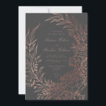 Romantic Gray Classic Flower Wreath Wedding Kaart<br><div class="desc">Romantic Gray Classic Flower Wreatw Wedding Invitation</div>