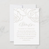 Romantic Gray Floral Wedding Guest Detail Kaart (Voorkant)