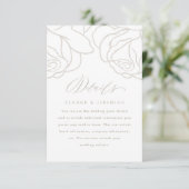 Romantic Gray Floral Wedding Guest Detail Kaart (Staand voorkant)