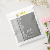 Romantic gray White lace grijs bruiloft Bedankzakje (Gezegeld)