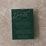 Romantic Green Calligraphy — Enclosure Kaart<br><div class="desc">Deze romantische groene kalligrafiedetails behuizingskaart is perfect voor een eenvoudige bruiloft. Het moderne klassieke ontwerp is voorzien van fancy draden en grillen met prachtige elegante handgeschreven faux champagne Gold folie-typografie. Opmerking: dit ontwerp is niet voorzien van echte gouden folie. Het is een afbeelding van hoge kwaliteit die gemaakt is om...</div>