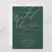 Romantic Green Calligraphy Flourish Vrijgezellenfe Kaart (Voorkant)