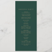 Romantic Green Calligraphy Monogram Wedding Programmakaart (Achterkant)