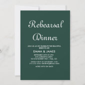 Romantic Green Calligraphy Rehearsal Dinner Kaart (Voorkant)