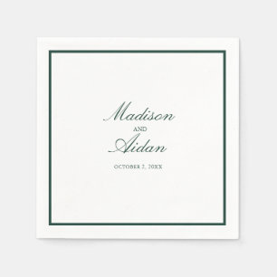Romantic Green Custom Wedding Napkins Servet