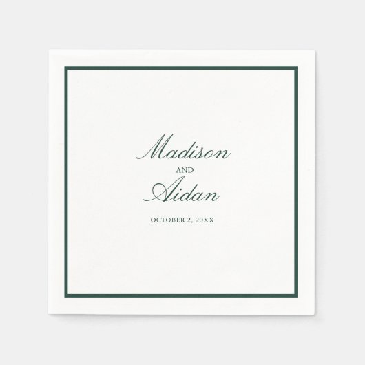 Romantic Green Custom Wedding Napkins Servet (Voorkant)