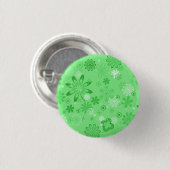 Romantic Green Floral Pattern Ronde Button 3,2 Cm (Voorkant /achterkant)