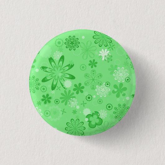 Romantic Green Floral Pattern Ronde Button 3,2 Cm (Voorkant)