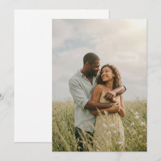 Romantic Green Floral Photo Kaart (Voorkant / Achterkant)