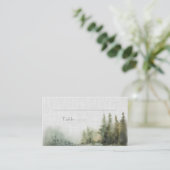 Romantic green forest Wedding Place Card Plaatskaartje (Staand voorkant)