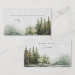 Romantic green forest Wedding Place Card Plaatskaartje