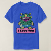 Romantic Green Love Monster T-shirt (Design voorkant)