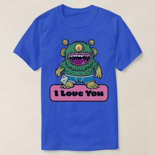 Romantic Green Love Monster T-shirt (Design voorkant)