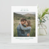 Romantic Green Photo Save The Date (Staand voorkant)