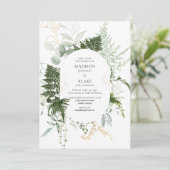 Romantic Greenery Forest Wedding Kaart (Staand voorkant)