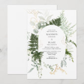 Romantic Greenery Forest Wedding Kaart (Voorkant / Achterkant)