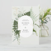 Romantic Greenery Forest Wild Fern Wedding Kaart (Staand voorkant)