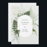 Romantic Greenery Forest Wild Fern Wedding Kaart<br><div class="desc">Romantic Greenery Forest Wild Fern Wedding Invitation In dit ontwerp staat een smerig bosgroen en klassieke typografie. Het is de perfecte combinatie van chic elegance en schoonheid.</div>