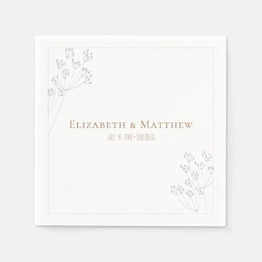 Romantic Greenery Wedding Servet (Voorkant)