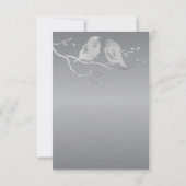 Romantic Grey Waterverf Lovevogels Tree Branch RSVP Kaartje (Achterkant)