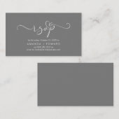 Romantic, grijs, RSVP van de Partij Informatiekaartje (Voorkant / Achterkant)