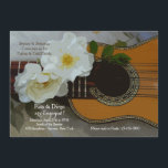 Romantic Guitar Invitation Kaart<br><div class="desc">Een mooie uitnodiging met gitaar met twee mooie, witte bloemen. Met deze veelzijdige uitnodiging vieren we verjaardagen, verlovingen, repetitieve diners, verjaardagen, Cinco de Mayo en nog veel meer. PB De kaart is eenvoudig aan te passen met uw tekst, lettertype, lettertypekleur en keuze uit zes papiertypen. Niet precies wat je zoekt?...</div>