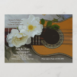 Romantic Guitar Invitation Kaart