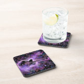 Romantic Guitar Music Beverage Coaster Paars Bier Onderzetter (Rechterzijde)