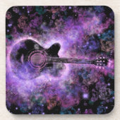 Romantic Guitar Music Beverage Coaster Paars Bier Onderzetter (Voorkant)