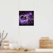 Romantic Guitar Music Paars Poster Schilderen (Keuken)