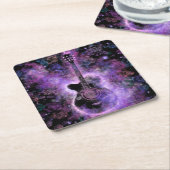 Romantic Guitar Music Paper Onderzetter Paars (Schuin)