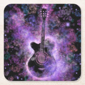 Romantic Guitar Music Paper Onderzetter Paars (Voorkant)