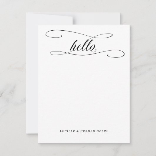 Romantic Hallo Calligrafie - Aangepaste schrijfben Notitiekaartje (Voorkant)